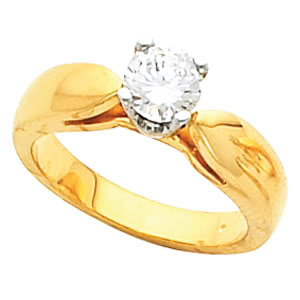 Round Diamond Solitaire Engagement Ring 14k Yellow Gold (0.7 Ct, h Color, VS1 Clarity) WGI Certified