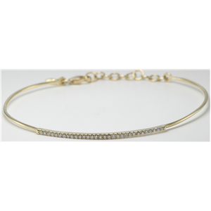 14k Yellow Gold Round Cut Classic flexible wire diamond set bar bracelet (0.25 Ct, H Color, SI2-SI3 Clarity)
