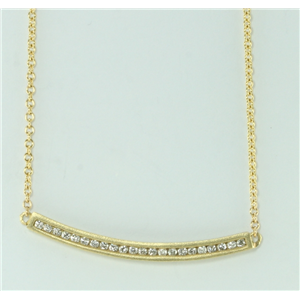 14k Yellow Gold Round Multi stone diamond channel set eternity trapeze necklace (0.26 Ct, H , SI2-SI3 )