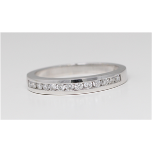 14k White Gold Round Classical channel set diamond half eternity wedding band ring (0.33 Ct, H , SI2-SI3 )