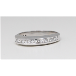 14k White Gold Princess Classical channel set diamond half eternity wedding band ring (0.55 Ct, G , VS2 )