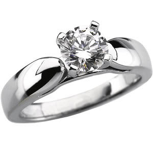 Round Diamond Solitaire Engagement Ring 14K White Gold 1.26 Ct, (I Color, I2(K.M) Clarity)