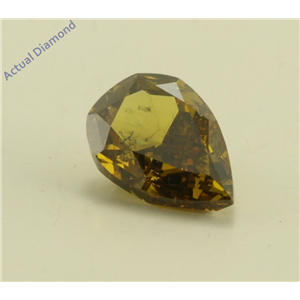 Pear Cut Loose Diamond (1.26 Ct, Natural Fancy Dark Brown Greenish Yellow Color, SI3 Clarity) GIA Certified