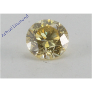 Round Cut Loose Diamond (0.51 Ct, Natural Fancy Orangy Yellow Color, SI1 Clarity) GIA Certified