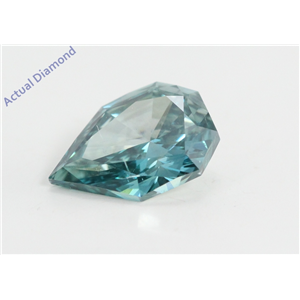 Pear Empress Cut Loose Diamond (1.51 Ct, Fancy Blue(Irradiated) Color, si1 Clarity) IGL Certified