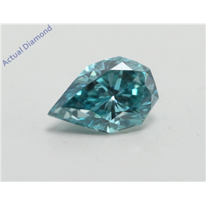Pear Empress Cut Loose Diamond (0.72 Ct, Fancy Blue(Irradiated) Color, VS2 Clarity) IGL Certified
