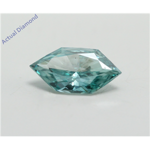 Marquise Duchess Cut Loose Diamond (0.6 Ct, Fancy Blue(Irradiated) Color, VS1 Clarity) IGL Certified