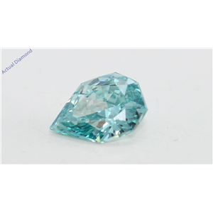 Pear Empress Cut Loose Diamond (0.52 Ct, Light Blue(Irradiated) Color, VVS1 Clarity)