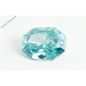 Radiant Cut Loose Diamond (0.51 Ct, Light Blue(Irradiated) Color, si3 Clarity)