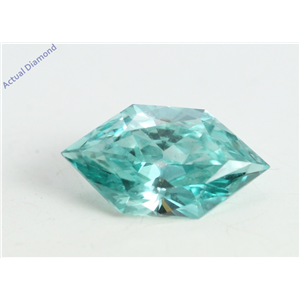 Marquise Duchess Cut Loose Diamond (0.49 Ct, Blueish Green(Irradiated) Color, VS1 Clarity)