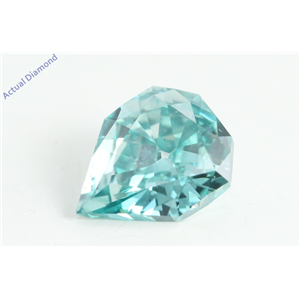 Pear Empress Cut Loose Diamond (0.61 Ct, Light Blue(Irradiated) Color, VS2 Clarity)