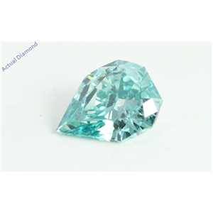 Pear Empress Cut Loose Diamond (0.46 Ct, Blue(Irradiated) Color, VS2 Clarity)