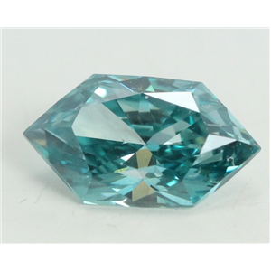 Marquise Duchess Cut Loose Diamond (0.48 Ct, Sky Blue(Irradiated) Color, VS1 Clarity)
