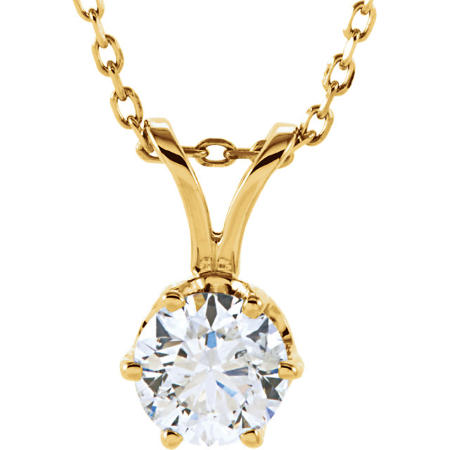 9 Carat Gold & Diamond Solitaire Pendant (0.15ct Diamond) - Azendi