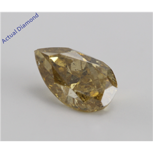 Pear Cut Loose Diamond (1.26 Ct, NATURAL FANCY DEEP BROWNISH YELLOW, I2) GIA Certified