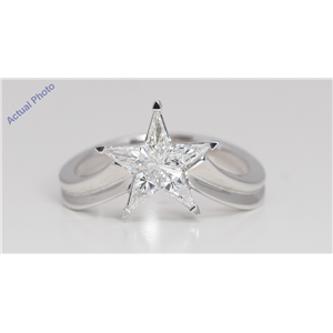 18K White Gold Kite Invisible Setting Modern Classic Five-Pointed Star Exclusive Ring(0.58Ct, F-H, Vs)