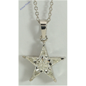 18k White Gold Kite Invisibly Set Modern classic five-pointed star exclusive diamond pendant(0.76ct, H, VVS)