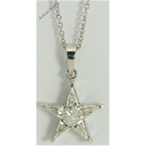 18k White Gold Kite Invisibly Set Modern classic five-pointed star exclusive diamond pendant(0.78ct, H, VVS)