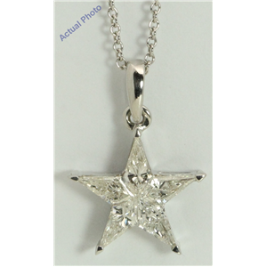 18k White Gold Kite Modern classic five-pointed star exclusive diamond pendant(0.82ct, G-h, VS-SI)