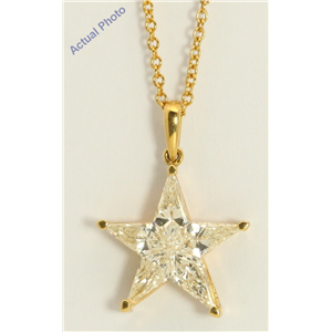 18k Yellow Gold Kite Invisibly Set Modern classic five-pointed star exclusive diamond pendant(0.82ct, J, VVS)