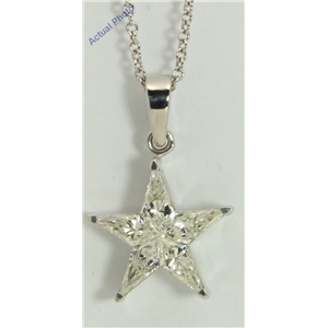 18k White Gold Kite Modern classic five-pointed star exclusive diamond pendant(0.84ct, G-h, VVS)