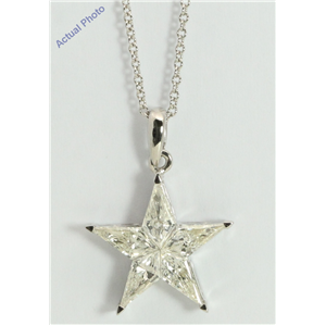 18k White Gold Kite Invisibly Set Modern classic five-pointed star exclusive diamond pendant(1.1ct, H, VVS)