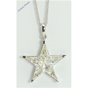 18k White Gold Kite Modern classic five-pointed star exclusive diamond pendant(1.82ct, H-i, VS-SI)