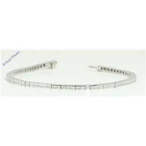 18k White Gold Princess Cut Contemporary chic classic diamond tennis bracelet (1.78 Ct, H Color, VS Clarity)