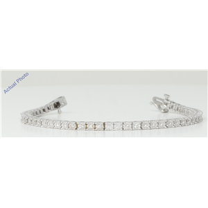18k White Gold Round Cut Floral heartshape modern diamond link tennis bracelet (0.71 Ct, H Color, VS Clarity)