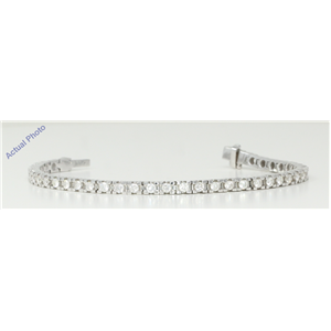 18k White Gold Round Cut Contemporary chic classic diamond link tennis bracelet (2.86 Ct, H Color, VS Clarity)