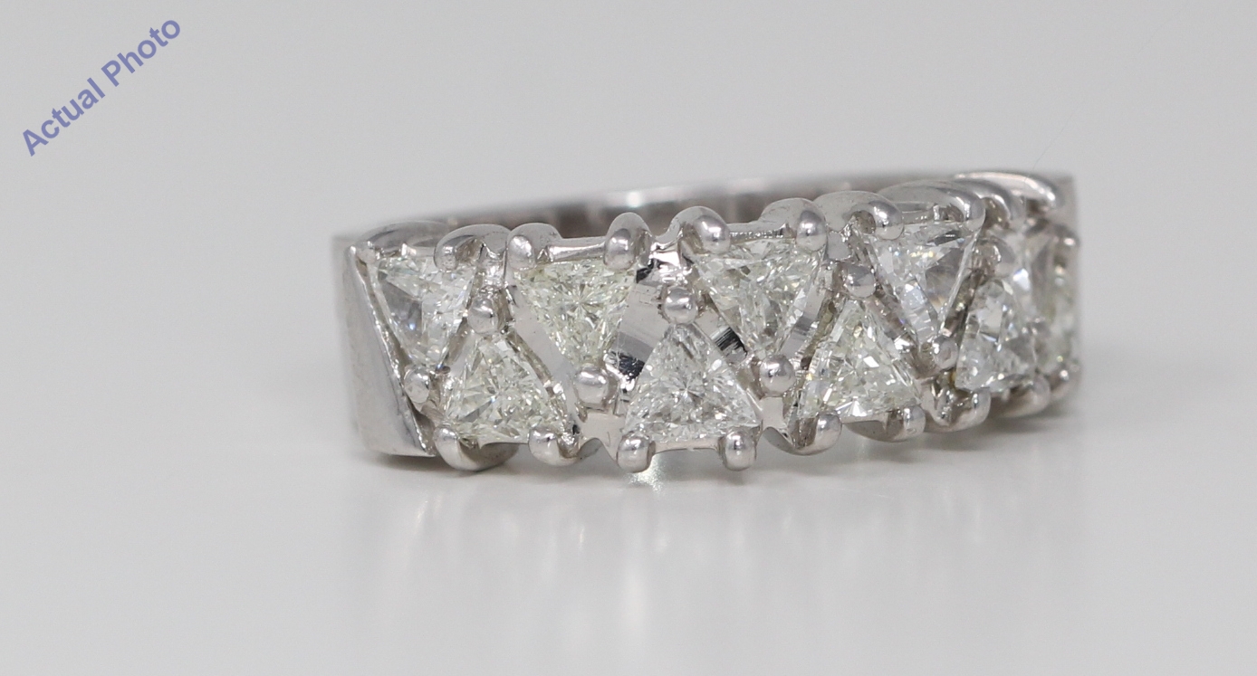 Buy Rustic Diamond Ring Set, Salt Pepper Triangle Diamond Ring White Gold.  Stacking Engagement Set, White Gold Stacking Rings Online in India - Etsy