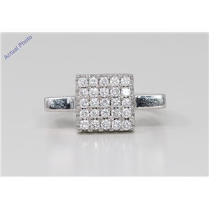 18k White Gold Round Cut Modern classic square dress wedding diamond ring (0.67 Ct, H Color, VS Clarity)