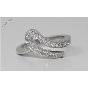 18k White Gold Round Cut Double ribbon wedding diamond ring (0.25 Ct, H Color, VS Clarity)