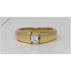 18k Yellow Gold Round Cut Solitaire classic modern diamond engagement ring (0.11 Ct, H Color, VS Clarity)
