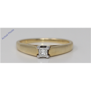 14k Yellow Gold Princess Cut Solitaire classic modern diamond engagement ring (0.25 Ct, H Color, SI Clarity)