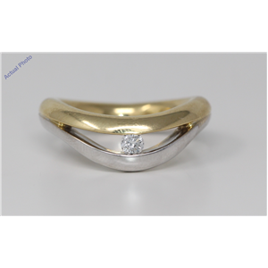 18k Two Tone Gold Round Classic modern double two tone solitaire diamond engagement ring (0.1 Ct, H , I1-I2 )