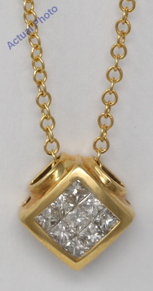 Promise Mini Square Diamond Necklace | Yellow Gold – ANTON Jewellery