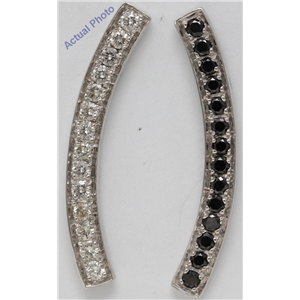 18k Gold Round Elegant black and white semi-circular modern diamond earrings (0.9 Ct, Black , Si )