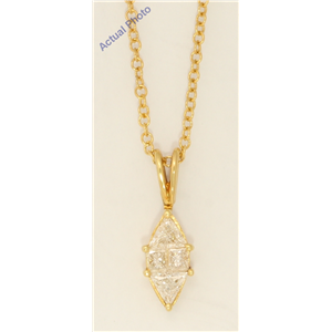 18K Yellow Gold Princess Marquise Shape Classic Modern & Triangle Diamond Pendant (0.55 Ct, J , Vs )