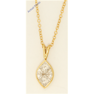 18K Yellow Gold Princess Marquise Shape Classic Modern & Triangle Diamond Pendant(1.1 Ct, H, Vs)