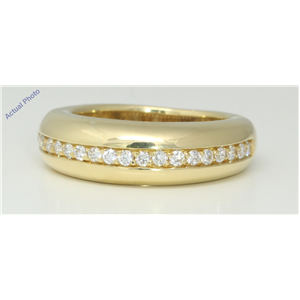 18k Yellow Gold Round Cut Modern classic domed eternity diamond wedding band (0.25 Ct, H Color, VS Clarity)