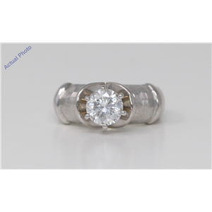 14k White Gold Round Classic stylish engagement solitaire brilliant diamond ring (1.48 Ct, G , I1 )