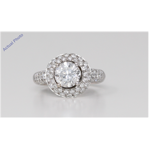 18k White Gold Round Cut Classic engagement dress cocktail diamond ring (2.64 Ct, H Color, SI Clarity)