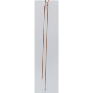 18k Rose Gold Round Diamond Single Stone Prong Setting Bolo Tie Style Necklace (0.4 Ct, G Color, VS Clarity)