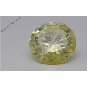 Round Loose Diamond (5.08 Ct Fancy Vivid Yellow(Irradiated) I1(Enhanced Laser Drilled) Clarity) Igl