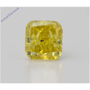 Cushion Cut Loose Diamond (1.05 Ct,Fancy Vivid Yellow(Color Enhanced) Color,Si1 Clarity) IGL Certified
