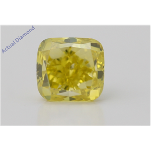 Cushion Loose Diamond (1.01 Ct,Fancy Vivid Yellow(Color Enhanced) Color,Vs2(Drilled) Clarity) Igl