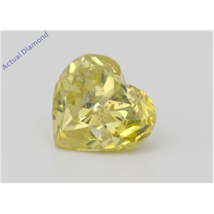 Heart Loose Diamond (1.08 Ct,Fancy Vivid Yellow(Color Enhanced) Color,Si2(Drilled) Clarity) IGL Certified