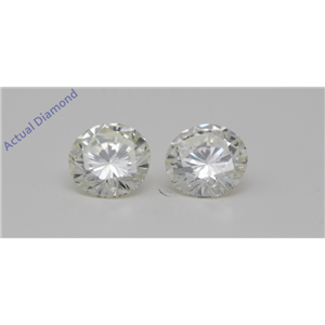 A Pair of Round Cut Loose Diamonds (1.42 Ct,K-j Color,VVS2-VS2(Clarity Enhanced) Clarity) IGL Certified