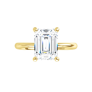 Emerald Diamond Solitaire Engagement Ring,14K Yellow Gold (0.7 Ct,I Color,Vs1 Clarity) GIA Certified
